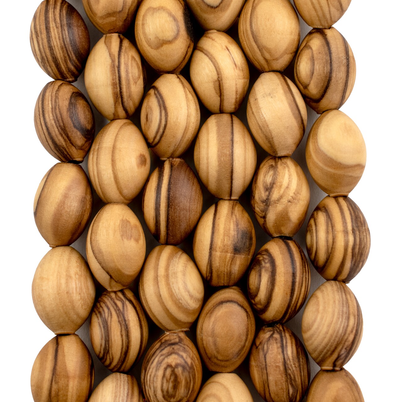The Bead Chest Oval Olive Wood Beads from Bethlehem – Handcrafted in the Holy Land – 20 x 14mm, Natural – Perfect for Jewelry Making, Rosaries, Crafts & DIY Projects